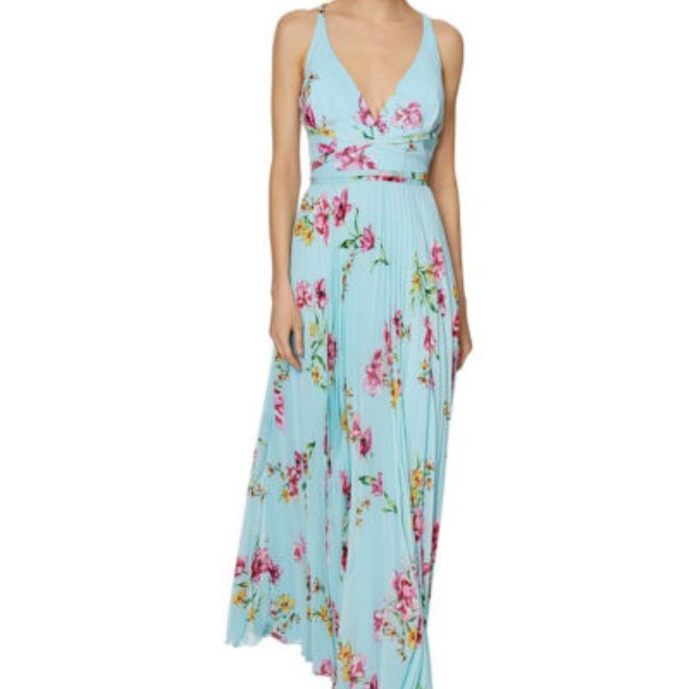 Laundry by Shelli Segal Floral-Print Chiffon Gown $228 NEW